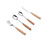 C&L 16 Pieces Wood Stainless Steel Flatware Set Dinnerware Knife Fork Spoon Wooden Handle