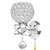 Onerbuy Modern Crystal Wall Sconce Lamp Mirror Lighting Fixture Decorative E14 Socket Wall Mount Lamp for Bedside, Porch, Hallway, with Pull Cord Switch
