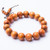 Tucanox Natural Dragon Blood Wood Round Rosary Bead Stretch Bracelet - 108 Japa Mala Beads Tibetan Buddhist Prayer Chain Necklace for Men & Women - 12mm (17 beads)