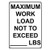 Weatherproof Plastic Vertical Maximum Work Load Not to Exceed-Lbs Sign with English Text
