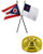 AES State Ohio  and  Christian 4"x6" Flag Desk Set Table Stick Gold Base