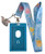 Elephants Print Lanyard w/ID Badge Holder and Charm -Blue-