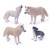 4pcs Wolf Toy Figurines Set Wolf Animal Figures White Wolf Family Cake Topper Toy Gift for Kids -4pcs White Wolf Family-