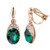 Yoursfs Green Crystal Clip on Earrings for Women Birdal 18K Rose Gold Plated Wedding Non Pierced Ears Dangle Earrings