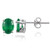 Sterling Silver Simulated Green Agate 8x6mm Oval Solitaire Stud Earrings