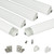 Muzata Aluminum Channel For Led Strip Light With Milky White Curved Diffuser Cover, End Caps, and Mounting Clips, Right Angle Aluminum Profile, V-Shape, 5-Pack 3.3ft/1M V1SW