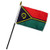 Vanuatu 4"x6" Flag Desk Table Stick PREMIUM Vivid Color and UV Fade BEST Garden Outdor Resistant Canvas Header and polyester material FLAG
