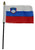 AES Slovenia 4"x6" Flag Desk Set Table Wood Stick Staff