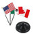 RFCO USA American/Mexico/Canada Flags 4"x6" Desk Set Table Stick Black Base
