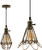 Vintage Cage Pendant Light E27 Industrial Edison Hanging Lights Farmhouse Flush Mount Ceiling Lamp Fixture with 47in Adjustable Cord On/Off Switch for Kitchen Island Hallway -Bulb Not Included- Brown