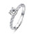 AVECON Sterling Silver Rope Design Round Cut White CZ Solitaire Anniversary Band Ring for Women Size 7