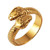 HZMAN Gothic Jewelry Retro Double Snake Head Loop Fashion Animal Personality Stainless Steel Ring -Gold, 7-