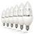 TCP LDCT25W50K6 LED Decorative B11 Chandelier Light Bulbs, Candelabra Based -E12-, 25 Watt Equivalent, Torpedo, Daylight, Dimmable, 6 Count