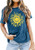 Sunflower Shirt Women Flower Graphic Inspirational Tees Summer Short Sleeve Casual Tshirt Faith Shirt Top -M, Blue-