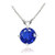 Sterling Silver Simulated Blue Sapphire 7mm Round Solitaire Pendant Necklace