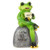Happyyami Frog Statue Resin Frog Drinking Coffee Figurine Garden Statues Yard Art Sculpture Outdoor Garden Desk Decoration