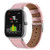 Watch Strap Compatible with Letsfit EW1, Letsfit IW1 Bands for Women Men Floral Printed Fadeless Pattern Leather Replacement Wristbands for Letsfit EW1 IW1 Smartwatch -Pink-