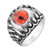 Oakky Men's Stainless Steel Retro Silver Black Gothic Dragon Claw Demon Teeth Devil Evil Eyeball Biker Ring Red Size 7