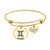 XUN Zhe Gold Zodiac 12 Constellation Stainless Steel Bracelet Engraved Disc Horoscope Wire Bangle Adjustable Jewelry for Women Girls Birthday Gifts -Gemini- XUN Zhe Gold Zodiac 12 Constellation Stainless Steel Bracelet Engraved Disc Horoscope Wire Bangle Adjustable Jewelry for Women Girls Birthday Gifts -Gemini-
