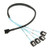 Baosity Mini SAS HD -SFF-8643- to 4 SATA 7Pin Cable, Mini SAS Host Internal Cable to Target HDD Hard Drive Splitter Cable, Green 0.5M