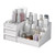 MS.CLEO Cosmetic Storage Box - White Makeup Organizer Storage Case - Makeup Desk Organizer With Drawers- Skin Care Organizer Jewelry -White-