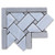 Stone Center Online Carrara White Marble 4x4 Basketweave Mosaic Corner w/ Gray Dots Honed for Kitchen Backsplash Bathroom Flooring Shower Surround Dining Room Entryway Corrido Spa -1 Sheet-
