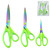 Titanium Scissors, Sharp Blades Shears, Rubber Soft Grip Handle, Multipurpose Scissors Set Great for Crafts, Sewing, Arts, Office, School and Home Supplies, 1 Set of 3 Pack, Green
