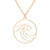 Round Shape Sea Wave Pendant Necklace Nature Surf Ocean Wave Long Chian Necklace for Women Girls Circle Jewelry -gold-