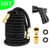 AORO Expandable Garden Hose, 50ft Flexible Expanding Garden Hose with Natural Triple Layer Latex Core,Solid Brass Connector, Storage Sack and 8 Pattern Spray Nozzle,Black