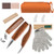 Olerqzer Wood Carving Tools for Beginners, 12-in-1 Wood Carving Kit with Carving Hook Knife, Whittling Knife, Chip Carving Knife, Gloves, Carving Knife Sharpener for Spoon, Bowl, Kuksa Cup