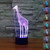 Giraffe 3D LED Night Light Table Desk Optical Illusion Lamps 7 Color Change Acrylic Touch Switch Room Decor