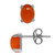 Silvershake Genuine Oval 7x5 mm Carnelian 925 Sterling Silver Stud Earrings