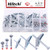 Hilitchi 76Pcs Toggle Wing Nut Bolt and Long Hollow Wall Drive Anchors Assortment Kit, Zinc Plated Molly and Toggle Bolt and Molly Bolt Drive for Drywall