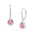 SolidSilver - Sterling Silver 7mm Round Solitaire Dangle Leverback Earrings Made with Genuine Swarovski Crystal | Light Rose
