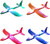 LED Light Airplane Toys 2 Pack, 17.5" Aircraft Hand Throw LED Light Up Glider Airplane Model Toy Manual Throwing Foam Glider Plane Dual Flight Modes for Kids