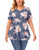 Zaoqee Women Plus Size Tops Casual V Neck Short Sleeve T Shirts Summer Floral Print Tunics P208 1X