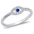 Simulated Sapphire Cubic Zirconia Evil Eye Ring Sterling Silver Size 6