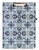 Vera Bradley Gray Clipboard Folio with Refillable Lined Notepad, Interior Pocket, and Pen Loop, Plaza Tile