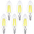 Ligheet E12 LED Edison Filament Bulb 40W Equivalent, 6000K Cool White Candelabra Candle Light Bulb 440LM,Non-Dimmable, Pack of 6