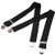 Black X-Back Suspender for Men Heavy Duty Clip Suspender Adjustable Elastic Suspender Straight Clip-on Tuxedo Suspenders Straps With Clips for Work Pants, 2 Inches Wide