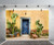 Leyiyi 8x6ft Photography Background Mexico Cactus Backdrop Western Building Life Desert Plant Saguaro Grunge Stone Wall Flowerpot Oilpainting Garden Door Cowboy Photo Portrait Vinyl Studio Video Prop
