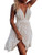 REDWOON Womens Sexy Lace Mini Swing Skater Dress V-Neck Sleeveless Hem Backless Short Beach Party Club Dresses -3 White, M-