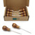 RONYOUNG 10PCS Wooden Handle Gourd Shape Scratch Awl Tool Pin Punching for Leather Pouch Hole DIY Handmade