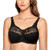 DELIMIRA Women's Wireless Support Bra Full Coverage Lace Plus Size Unlined Bras Black 42DD