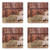 Ambesonne Barn Wood Wagon Wheel Coaster Set of 4, Rural Old Horse Stable Barn Interior Hay and Wood Planks Image Print, Square Hardboard Gloss Coasters for Drinks, Brown Dust