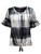 Romwe Women's Short Sleeve Tie Front Knot Casual Loose Fit Tee T-Shirt Black Tie Dye L