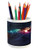 Ambesonne Space Pencil Pen Holder, Galactic Image on Milky Way with Colorful Alluring Cosmos Display Artwork Print, Printed Ceramic Pencil Pen Holder for Desk Office Accessory, Magenta Blue