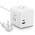 Power Strip with USB PowerPort Cube USB with 4 Outlets and 2 USB Ports 10ft Extension Cord Portable Design Overload Protection for iPhone Xs/XR, Compact for Travel, Cruise Ship, and Office