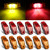 Linkstyle 12PCS LED Side Marker Lights Waterproof Clearance Lights Red/Amber, Universal 12V Trailer Marker Light Side Marker Light Surface Mount for Trucks Trailer RV Camper Boat Marine