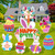 ADXCO 8 Pieces Easter Yard Sign Easter Outdoor Lawn Decorations with Stakes Easter Rabbit Eggs Yard Sign for Easter Party Yard Decor